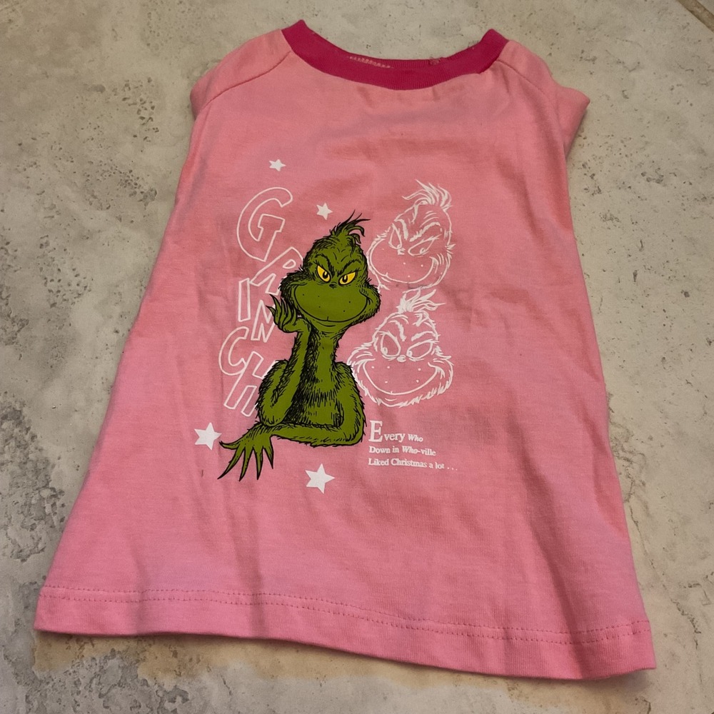 Dr Seuss The Grinch Pet T-Shirt Pink Christmas Dog Clothes Small NWT